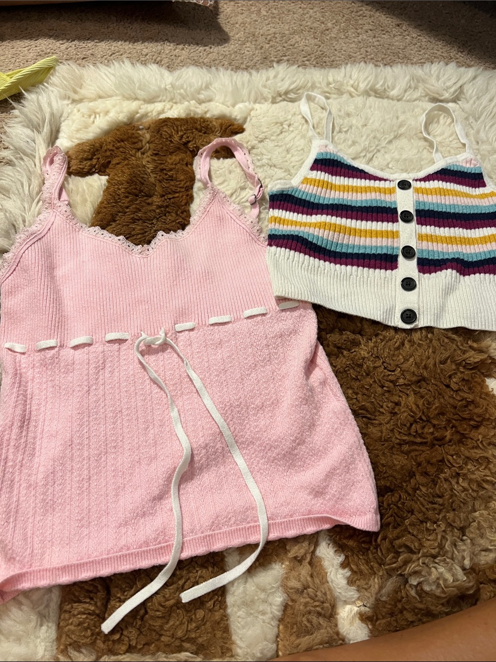Hollister Co. tie-front sweater tank top + ae crop top